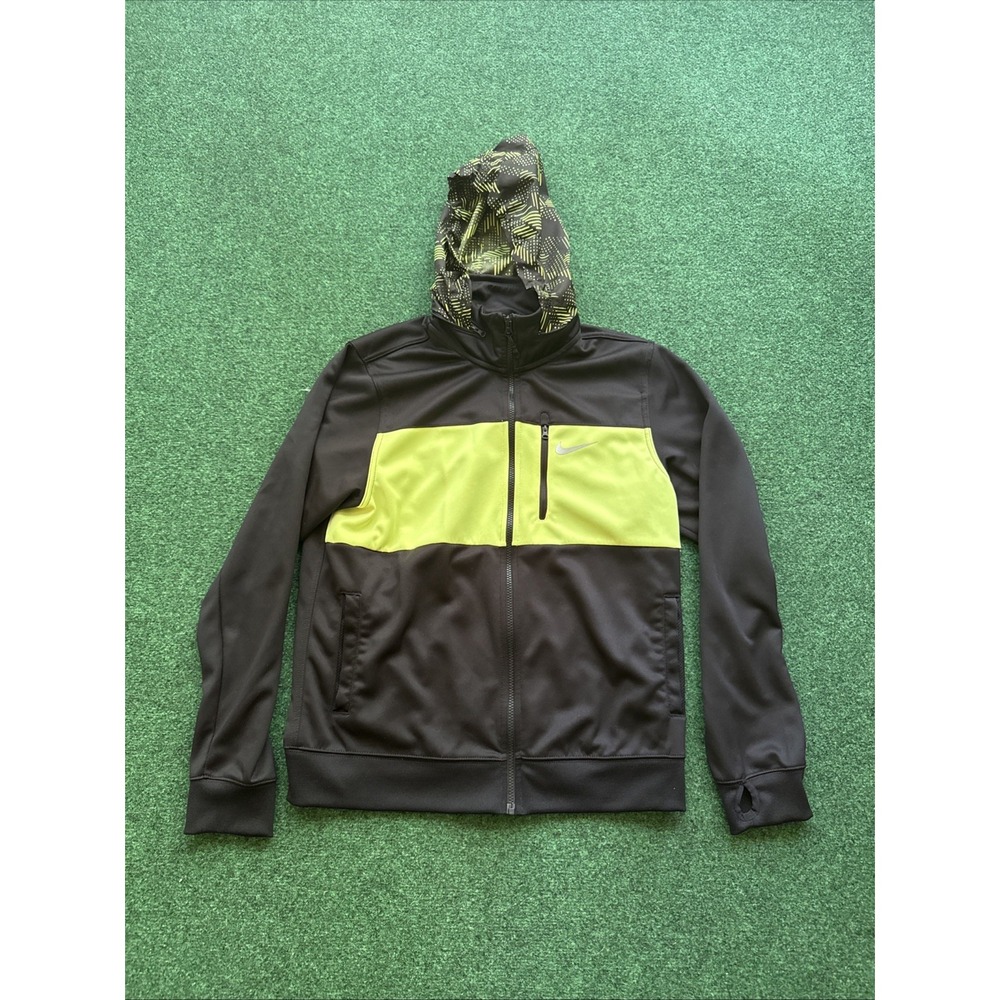Nike Jacket Black Lime Green‎ Men's Size Large A11